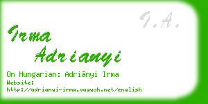 irma adrianyi business card